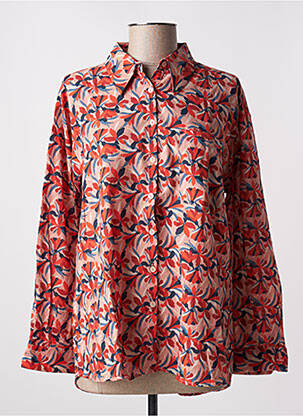 Chemisier imprimé fleurs manches longues rouge ANGE femme