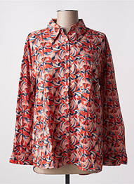 Chemisier imprimé fleurs manches longues rouge ANGE femme