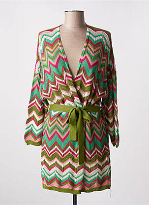 Gilet manches longues stretch vert AN' GE femme