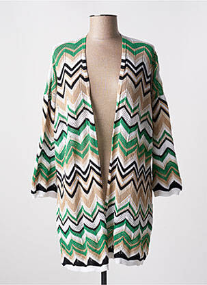 Gilet manches longues stretch vert AN' GE femme