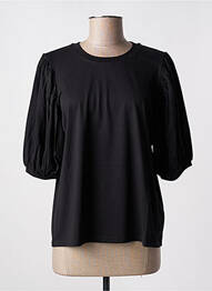 T-shirt manches mi-longues manches longues noir IDANO femme