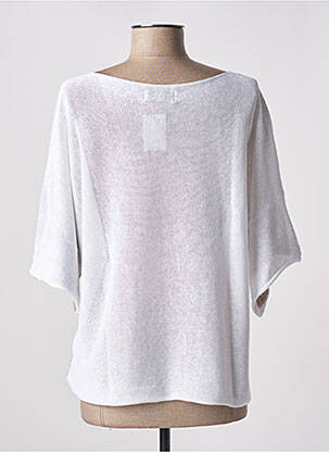 Pull tissage chiné manches 3/4 marron M femme