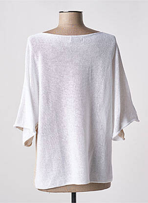 Pull tissage chiné manches 3/4 beige M femme