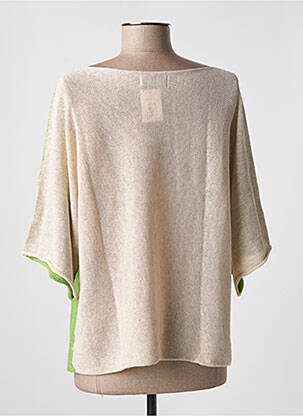 Pull coupe droite manches 3/4 vert M femme