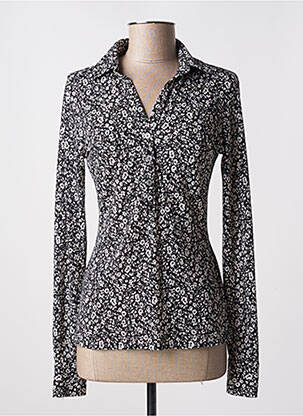 Top tissage crêpe manches longues noir SASSIA femme