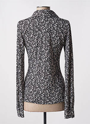 Top tissage crêpe manches longues noir SASSIA femme