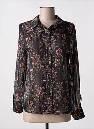 Chemisier imprimé fleurs manches longues noir DIABLESS femme