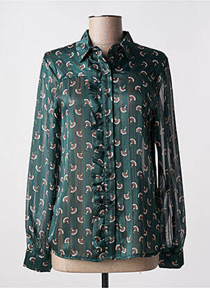 Chemisier imprimé fleurs manches longues vert DIABLESS femme