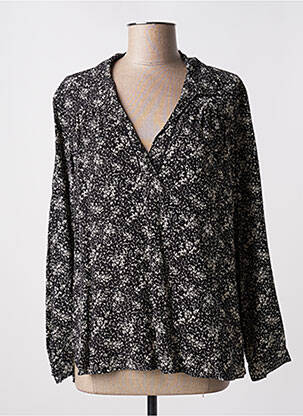 Blouse tissage popeline manches longues noir GERARD DAREL femme
