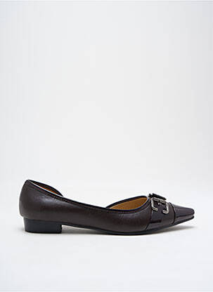 Ballerines matière lisse talon plat jusqu'à 3cm marron ANAIS femme