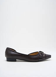 Ballerines matière lisse talon plat jusqu'à 3cm marron ANAIS femme