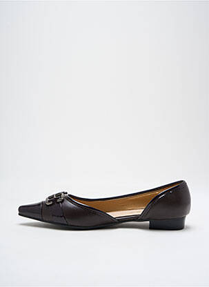 Ballerines matière lisse talon plat jusqu'à 3cm marron ANAIS femme