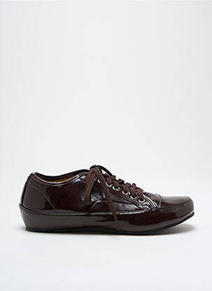 Chaussures de confort tissage satiné talon plat jusqu'à 3cm marron ANAIS femme