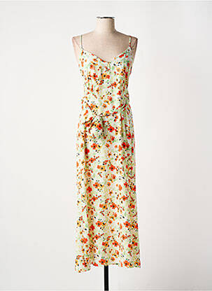 Robe longue imprimé fleurs fines bretelles vert TIFFOSI femme