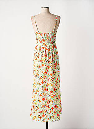 Robe longue imprimé fleurs fines bretelles vert TIFFOSI femme