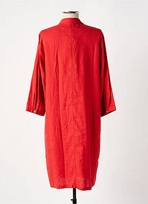 Robe mi-longue manches 3/4 manches 3/4 rouge ELLE EST OU LA MER femme