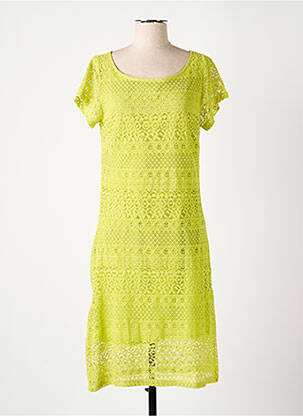 Robe mi-longue manches courtes manches courtes vert AGATHE & LOUISE femme
