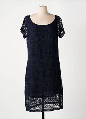 Robe mi-longue manches courtes manches courtes bleu AGATHE & LOUISE femme