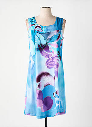 Robe courte sans manche sans manche bleu AGATHE & LOUISE femme