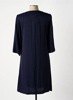 Robe mi-longue manches 3/4 manches 3/4 bleu JANIS & JOHN femme