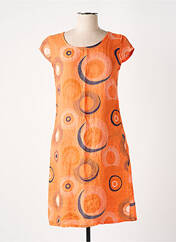 Robe mi-longue orange COULEURS DU TEMPS pour femme seconde vue