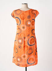 Robe mi-longue orange COULEURS DU TEMPS pour femme seconde vue