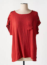 Blouse manches courtes manches courtes orange ELLE EST OU LA MER femme