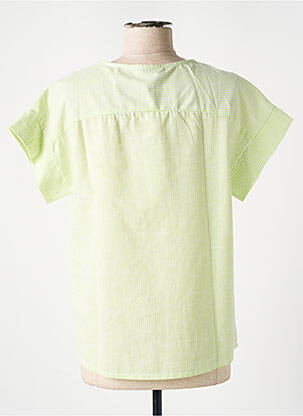 Blouse tissage popeline manches courtes vert AGATHE & LOUISE femme