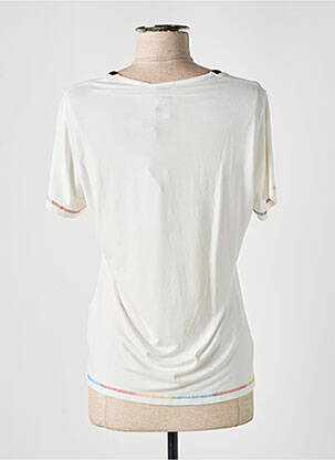 T-shirt sérigraphie avec strass manches courtes beige GUY DUBOUIS femme