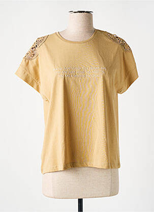 T-shirt stretch manches courtes beige TIFFOSI femme