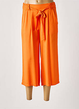 Pantacourt taille haute taille haute orange COULEURS DU TEMPS femme