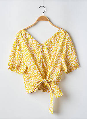 Blouse imprimé fleurs manches courtes jaune CAROLL femme