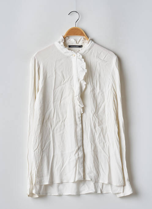 Chemisier tissage crêpe manches longues blanc MONOPRIX femme