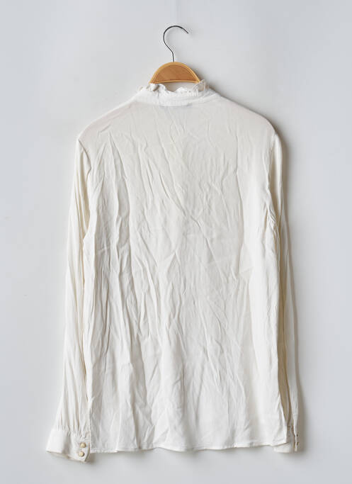 Chemisier tissage crêpe manches longues blanc MONOPRIX femme