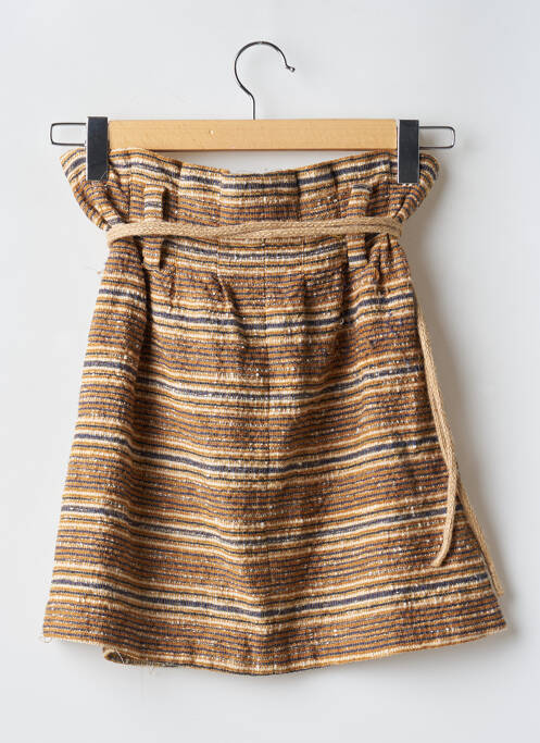 Jupe courte taille haute marron ZARA femme