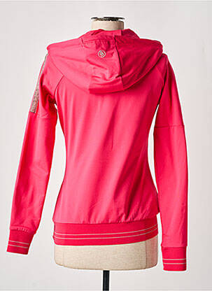 Sweat-shirt à capuche sérigraphie manches longues rose BR femme