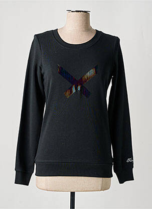 Sweat-shirt tissage jersey manches longues noir KINGSLAND femme