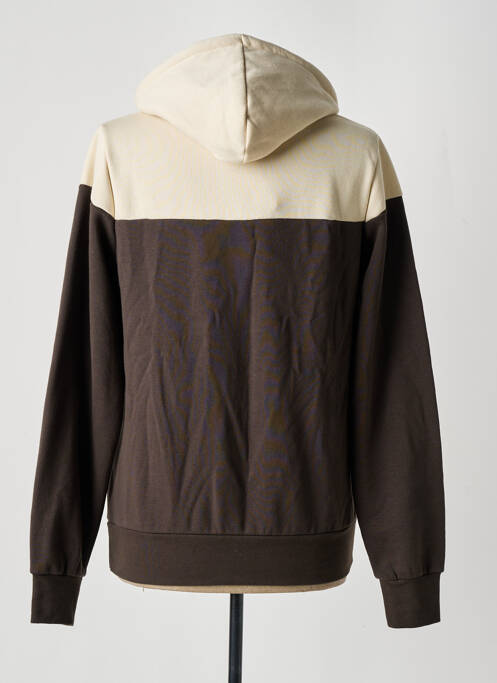 Sweat-shirt à capuche col v manches longues marron KINGSLAND femme