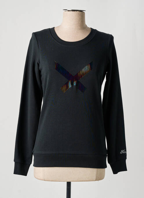 Sweat-shirt tissage jersey manches longues noir KINGSLAND femme