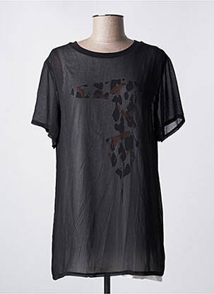 Top coupe fluide manches courtes noir TRUSSARDI JEANS femme
