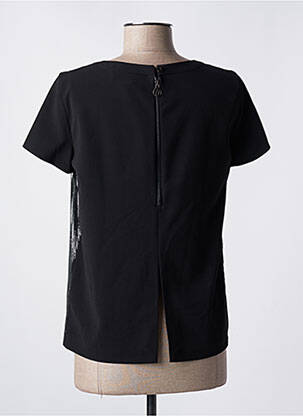 Top tissage crêpe manches courtes noir TRUSSARDI JEANS femme