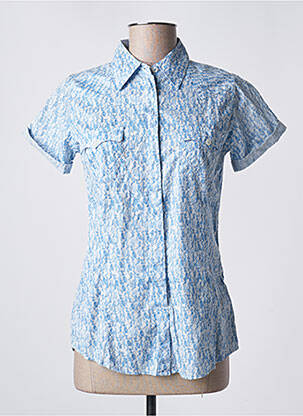 Chemisier coupe cintrée manches courtes bleu WRANGLER femme