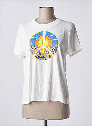 T-shirt sérigraphie manches courtes beige WRANGLER femme
