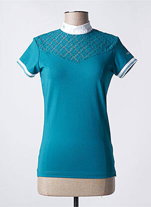 T-shirt stretch manches courtes bleu FLAG FOOTBALL femme