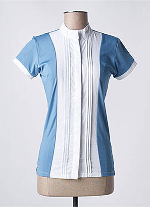 Chemisier coupe cintrée manches courtes bleu FLAGS & CUP femme