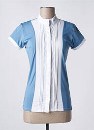Chemisier manches courtes manches courtes bleu FLAGS & CUP femme