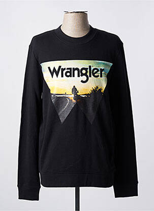 Sweat-shirt tissage jersey manches longues noir WRANGLER homme