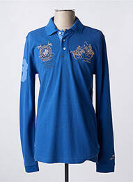 Polo manches longues manches longues bleu HV SOCIETY homme