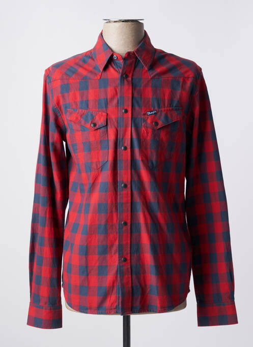 Chemise manches longues rouge WRANGLER pour homme