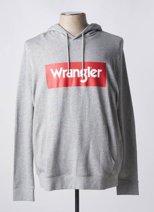 Sweat-shirt à capuche gris WRANGLER pour homme